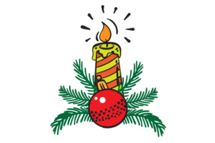 Christmas Candle: A Seasonal Graphic Design Asset for Branding