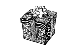 Christmas Present Zentangle