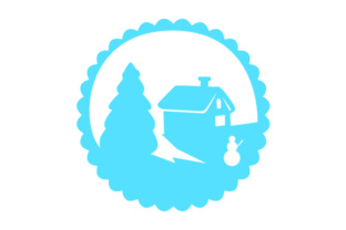 Floating Christmas Ornament Winter Scene