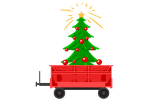 Train Wagon with Christmas Tree